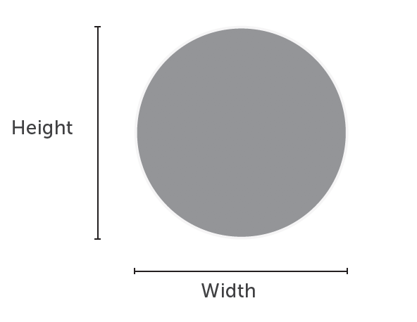 Shapes are measure by height and width, as displayed in this diagram