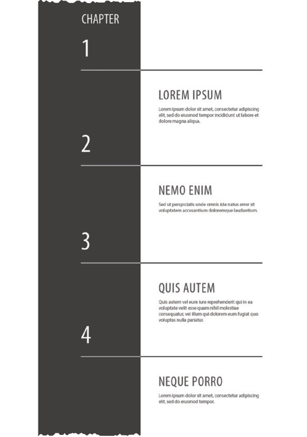 Lines defining structure on a page.