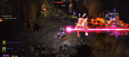 This is how a level-up situation would unfold in Diablo 3. Great font effects.